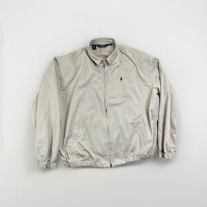 Vintage Polo Ralph Lauren Harrington Jacket Mens Size XL Beige  Zip Plaid Lined
